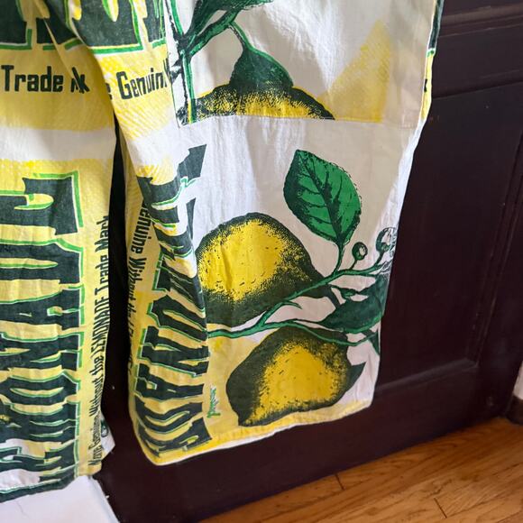 JUNK Vintage Sack | Flour Sack Wide Leg Crop Overalls Lemonade | Extra Large - Picture 10 of 10